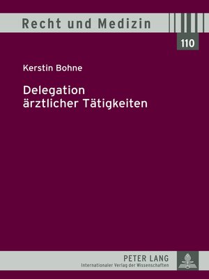 cover image of Delegation ärztlicher Tätigkeiten